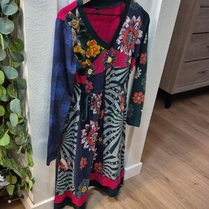 Floral Multicolor Long Sleeve Dress